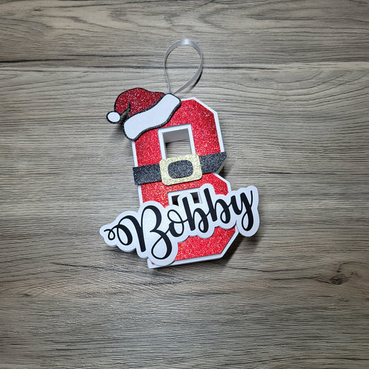 3D Letter Ornament - Santa Outfit