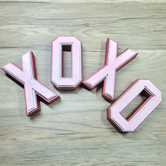 XOXO 3D Letters - Red and Pink
