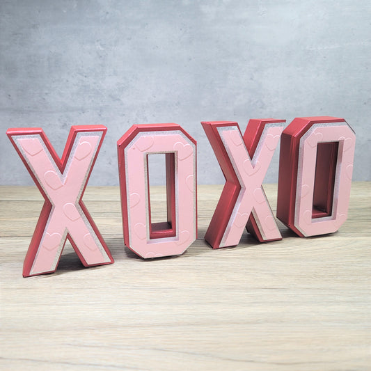 XOXO 3D Letters - Red and Pink